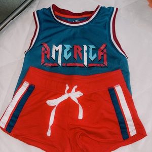 cropped “America” jersey